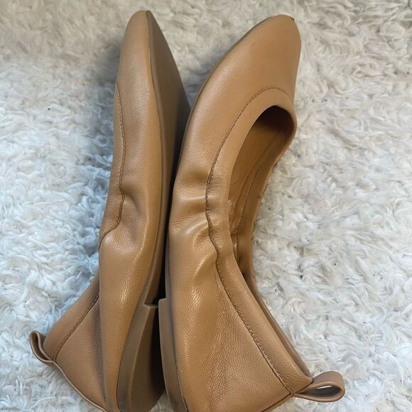 J. Crew leather tan Ballet Flats slip on shoes SZ10.5 - Picture 7 of 10